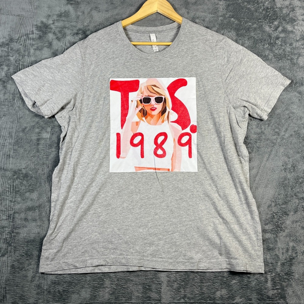 Bella + Canvas T Shirt Women 2XL Heather Gray Taylor Swift TS 1989 Graphic Print